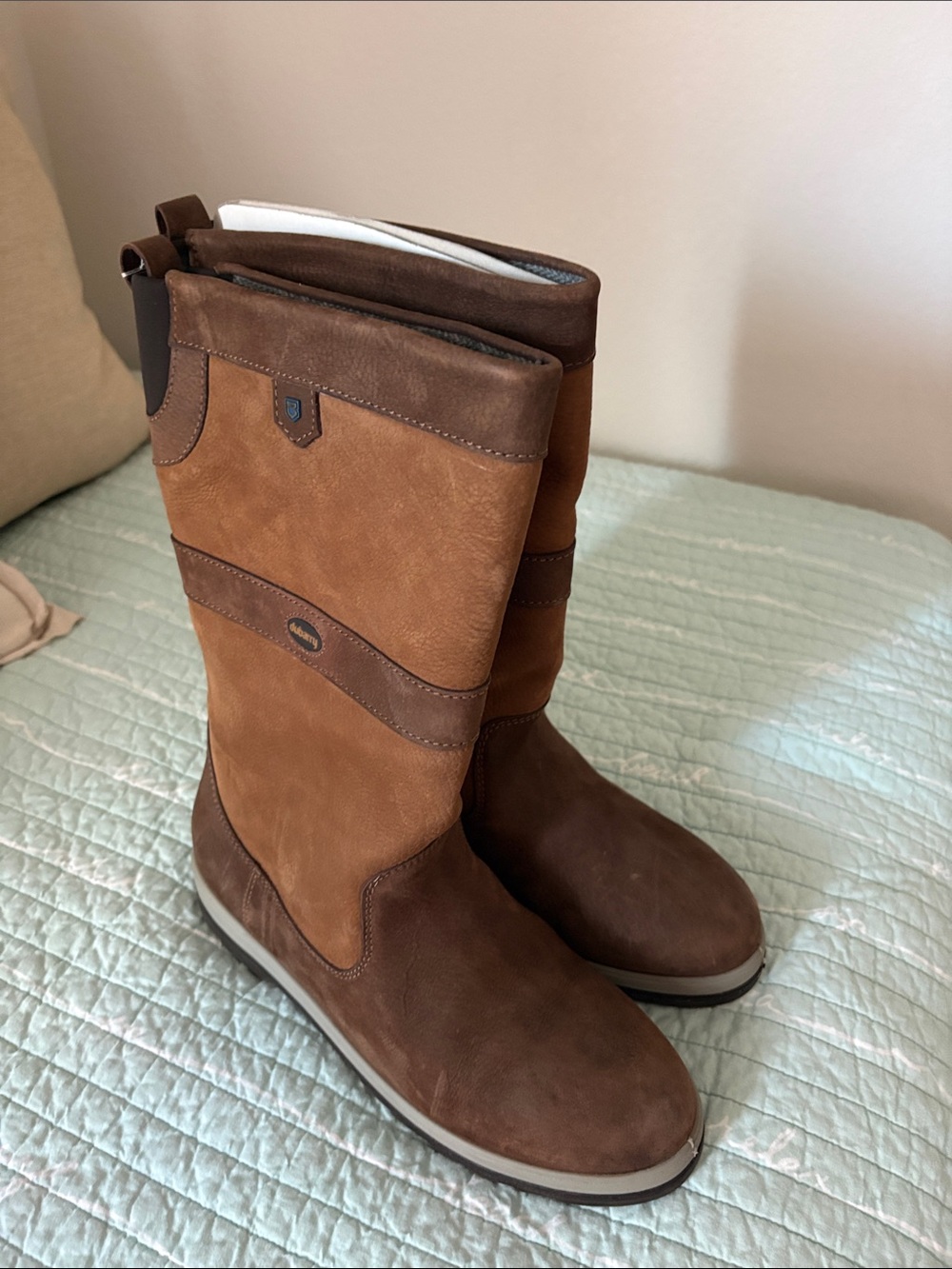 Dubarry of Ireland Two-Tone Brown Leather Mid-Calf Boots